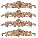 KSJEHW 4 Stücke Zierleisten Holz,Holzabziehbilder für MöBel,holzornamente Ornamente Zum Aufkleben für SchräNken/Fenstern/Spiegeln und Kommoden(20x5cm)