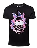 Rick & Morty Herren and Morty Men's Neon Rick Face Extra Large, Black (TS583098RMT-2XL) T-Shirt, Schwarz (Schwarz Schwarz), XXL