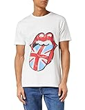 Rolling Stones Herren The Vintage British Tongue with Soft Hand Inks T-Shirt, weiß, L