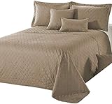 Delindo Lifestyle® Tagesdecke Bettüberwurf Premium BRAUN, für Doppelbett, einfarbig für Schlafzimmer, 220x240 cm