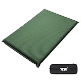 yETO Camping Selbstaufblasende Isomatte extra breit 192x140cm für 2 Personen Outdoor verbindbare 8cm Dick Selbstaufblasbare Luftmatratze,Indoor,Wandern,Grü