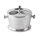 MichaelNoll Champagnerkühler, Weinkühler, Flaschenkühler, Sektkühler aus Metall, Party Getränkekühler, Aluminium, Silber - Kühler für Sekt, Wein und Champagner - XL 26