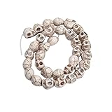 Mini Schädel Perlen Geschnitzte Schädel Skeleton Spacer Perle Für Handwerk Armband Halskette Halloween Party 12mm Weiß 12 Stücke Armband Dekoration