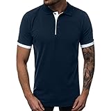 Hemd Herren Poloshirt Mode Half-Zip Polohemd Regular Fit Golf T-Shirt Kurzarmshirt Bunte Bedruckte Kurzarm Leicht Atmungsaktivit Sportshirt Sommer Tshirts mit Reißverschluss