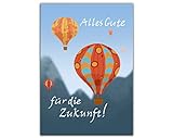 Abschiedskarte Glückwunschkarte für Kollegen mit Umschlag in XXL-Format A4 Klappkarte für Jobwechsel Kündigung bestandene Prüfung Rente Heißluftballons