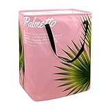 Palmetto Leaf Pink Wäschekorb, großer Stoff-Organizer, Taschenkorb, faltbarer Wäschekorb mit Griffen