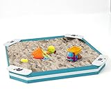 DREAMADE Sandkasten aus Holz, Sandbox mit Sitzecken, Sandkiste für Kinder für Garten Outdoor (Quadrat)