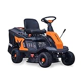 FUXTEC Aufsitzmäher FX-RMR66, Rasentraktor mit eStart, Schnittbreite 66 cm, 6PS, 150 L Fangkorb, Schnitthöhe verstellbar, für große Flächen, inkl. Trichter für Seitenausw