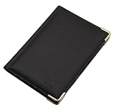 Exclusives Kredit- und Visitenkartenetui mit Schutzecken aus Metall 12 Fächer MJ-Design-Germany Made in EU Designs (Design 2 / Schwarz)