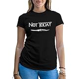Not Today Arya Catspaw Game of Thrones GOT Damen Schwarz T-Shirt Size S