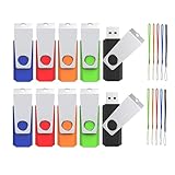 USB Stick 4GB 10 Stück,WOOOLKEN USB Sticks 10er Pack 4GB USB-Sticks High Speed Speicherstick Memory Stick (5 Colors)