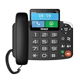 Booso TUYA WiFi Videoaufzeichnungstelefon Schnurloses SIM-Kartentelefon mit 4G-Netzwerk und Radioalarm für das Home Office EU-Plug