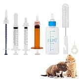 ZLLOO 60ml Aufzuchtflasche für Kätzchen Haustierflasche Set Haustiere und Wildtiere, bestens geeignet für kleine Säugetiere Neonate Woche alte Kätzchen