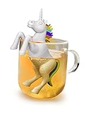 Winkee - Cute Animal Teesieb Einhorn | Tee Ei für losen Tee | Tea Infuser lustig | Teesieb für Tasse | Gewürzsieb Silikon | Teekugel-Tier-Figur | Geschenk zum Geburtstag, Weihnachten, Valentinstag