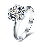 AINUOSHI Damen 925 Sterling Silber Ring, ewige Damen Verlobungsring, 1-4 Karat Jubiläum Hochzeitsschmuck Geschenk