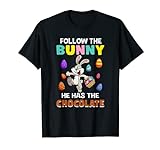 Folgen Sie dem Hasen Er hat Schokolade Happy Easter Day T-Shirt