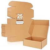 QLOUNI 25 Stück Wellpappe Versandkartons 22,9 x 15,2 x 10,2 cm Versandkartons klein braun Wellpappe Karton Mail kleine Paketkartons zum Verpacken Versand