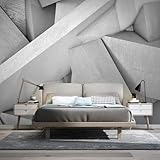 XLMING Kubischer Zement Grau Architektur Raum 3D Tapete Dekorative Speisesaal Arbeitszimmer Wohnzimmer Schlafzimmer Sofa TV Wand-300cm×210