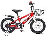 HAO DAMAI Fahrräder for Jungen und Mädchen | Fahrräder mit Trainingsrädern und Körben | Kinderfahrräder | 12,14,16 Zoll (Color : Red, Size : 12')
