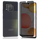 AnnhanT Panzer Schutz Glas Schutzfolie für Samsung Galaxy A42 5G, Sichtschut Schutzfolie 1 Stück mit Kameraschutz Schutzfolie 2 Stück. 9H Kratzfest Glasfolie/Privatsphäre für Samsung Galaxy A42 5G