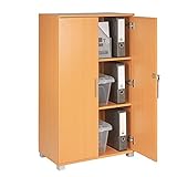 MMT Furniture Designs Ltd Büroschrank Bücherregal Aktenschrank Aktenschrank Buche abschließbar 2 Türen Schrank