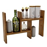 Küchenregal für Arbeitsplatte 40-74 x 44 x 12 cm verstellbares Küchenregal für die Arbeitsplatte aus Holz (Lancelot Eiche)