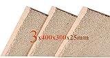 3x25 mm Vermiculite Platte Brandschutzplatten 400x300x25mm Schamotte Ersatz