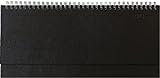 Tisch-Querkalender Balacron schwarz 2023 - Büro-Planer 29,7x13,5 cm - mit Registerschnitt - Tisch-Kalender - verlängerte Rückwand - 1 Woche 2 Seiten
