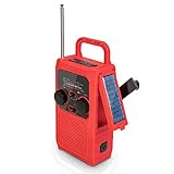 QIaoob Solar AM/FM-Radio-Notfall-NOAA-Wetterradio mit SOS-Alarm-Tragbare Power Bank für Outdoor-Aktivitäten und Wandern
