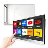 Soulaca 22 inch Bathroom TV Luxury Smart Mirror TV IP66 Waterproof Android 9.0 Full HD with Wi-fi & Bluetooth (2022 Model with Touchscreen and 7 Touch Keys)