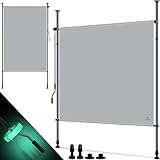 KESSER® Klemmmarkise Senkrechtmarkise außen 100x310cm Ausziehbar & Blickdicht | Vertikalmarkise mit Handkurbel ohne Bohren | Balkon-Sichtschutz & Windschutz für Garten & Terrasse Wasserfest G