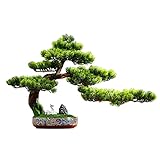 Künstliche Bäume Künstlicher Baum Bonsai Künstlicher Steingarten Lila Sand Blumentopf Applikation Weiß Keramik Hirsch Büro Arbeitszimmer Wohnzimmer Dekoration S