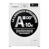 LG AI DD F4R7011TSWG Waschmaschine 11 kg, Frontlader, Serie R7, Waschmaschine Klasse A -10%, 1400 Umdrehungen, TurboWash 360, Dampf auf 7 Programmen, WLAN, freistehend, Weiß