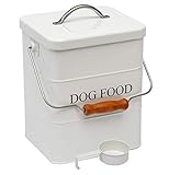 Morezi dog food container,mit Deckel und Löffel hundefutter box,futteraufbewahrung hund Vorratsglas-weiß