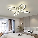 LED Deckenleuchte Dimmbar Grau Wohnzimmerlampe mit Fernbedienung Blumenform Design Dekorative Deckenleuchten 8-flammig gebogene Deckenleuchte Kreativ Kronleuchter