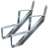 2 Stufen Treppenrahmen Stahl-Treppenwange Treppenholm Geschosshöhe 34cm Verzinkt/Ideal für den Einsatz im Innen und Außenbereich