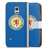 DeinDesign Klapphülle kompatibel mit Samsung Galaxy S5 Mini Handyhülle aus Kunst Leder weiß Flip Case Fußball Logo Eintracht Braunschweig