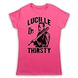 Walking Dead Negan Lucille is Thirsty Damen T-Shirt, Rosa, Medium