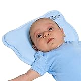 Babykissen Plagiozephalie, abnehmbar (mit Zwei Kissenbezügen), hilft EIN Plattkopfsyndrom vorzubeugen und zu behandeln. Aus Memory Foam - Blau - Registriertes Design KBC®