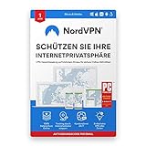 NordVPN - Software für Datenschutz und Sicherheit, doppelte Verschlüsselung | Abonnement | 6 Gerät | 1 Benutzer | 1 Jahr | PC/Mac/Mobile | Aktivierungscode per Email