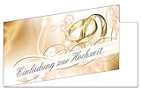 25 Stück Einladungskarten zur Hochzeit (EKT-102) Format DIN lang Einladungen Ringe Trauung Feier