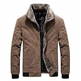 BASHAMAN Jacke Herren Jugend Trend Klassisch Langarm Jacke Herren Casual Mode All-Match Outdoorjacke Herren Verdicken Komfortabel Warm Kältejacke Herren D-Coffee XXL