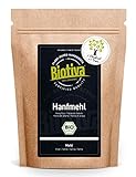 Biotiva Hanfmehl Bio 1kg - glutenfeier Mehlersatz - 100% Naturrein - Low Carb - glutenfrei - zertifiziert und kontrolliert in Deutschland