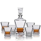 SHYOD Europäischer Luxus Whisky Glass Geschenkbox Set Haushalt Glas Wein Glas Fremdweinglas Große Wein Flasche Wein Set 7 Sätze (Color : A, Size : One size)