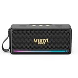 Vieta Pro Orpheo Tragbarer Bluetooth 5.3 Vintage Lautsprecher mit 10H Akku, TWS, IPX7, USB und True Wireless. Schwarze kabellose Retro-Lautsp