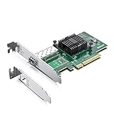 10Gtek 10GbE PCIE Netzwerkkarte für Intel X520-DA1, Intel 82599EN Controller, Single SFP+ Ports, 10Gbit PCI Express x8 LAN Adapter, 10Gb NIC für Windows Server/Linux/VMw