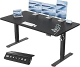 JUMMICO Höhenverstellbarer Schreibtisch mit USB-Ladeanschluss 160 x 70 cm, Schreibtisch Höhenverstellbar Elektrisch, Steh-Sitz Tisch Stehpult Verstellbarer Computertisch,Standing Desk,Schw