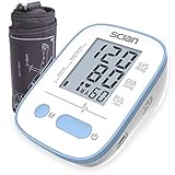 SCIAN Digitale Blutdruckmessgerät wiederaufladbar Oberer Arm, Genauigkeit Automatisch Blutdruckmessgerät Maschine mit XL-Display - 90 sets der Erinnerung, USB-Ladevorgang & Große Manschette(22-32cm)
