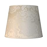 Konischer Stoff Lampenschirm Stehlampe für E27 Barock-Muster Ecru Weiß Textil Schirm Stehleuchte