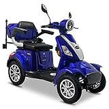 Rolektro E-Quad 25 V.3 Pro Blau mit Lithium Akku - Elektromobil 4-Rad - 80km Reichweite - 1000W Seniorenmobil mit Zulassung